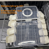 Boîte de rangement pour réfrigérateur en plastique, compatible lave-vaisselle, compartiment hermétique avec couvercle et poignée pour fruits et collations
