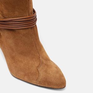 Prix de gros d'usine hiver <span class=keywords><strong>marron</strong></span> femmes genou haut daim talon <span class=keywords><strong>large</strong></span> <span class=keywords><strong>mollet</strong></span> <span class=keywords><strong>bottes</strong></span> pour dames - Product Image 2
