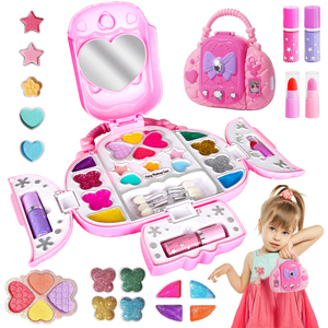 Ensemble de maquillage pour enfants, valise de maquillage réelle, cosmétiques lavables, ensemble de sacs de maquillage, jouets de maquillage, jouets de beauté et de mode pour les filles - Product Image 1