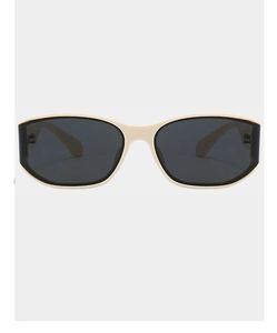 Gafas de sol retro y de alta gama con diseño de pantalla curva, montura blanca estilo ojo de gato, resistentes a los rayos UV para mujer, con forma cuadrada. - Product Image 6
