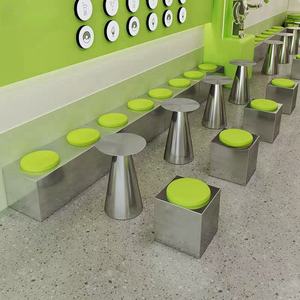 Mesas y Sillas de Acero Inoxidable para Restaurante, Mesa y Sillas para Cafetería, Bar, Restaurante, Juego de Muebles para Cafetería - Product Image 2