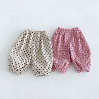 Celana Harem Bayi Kasual Motif Leopard Polkadot Bahan Corduroy Unisex untuk Anak Musim Semi Gugur