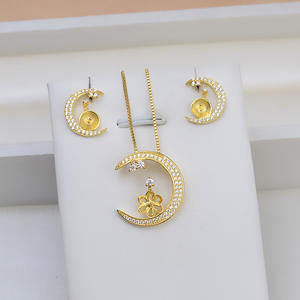 Juego de Joyería de Plata S925 para Mujer, con Perlas DIY, Colgante de Luna, Pendientes de Luna, Soporte Vacío, Estilo Tide 1379 - Product Image 1