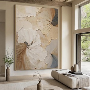 Cuadro grande con marco floral, arte abstracto, pintura al óleo texturizada elegante hecha a mano, pintura decorativa para sala de estar, pintura en lienzo <span class=keywords><strong>3D</strong></span> - Product Image 1