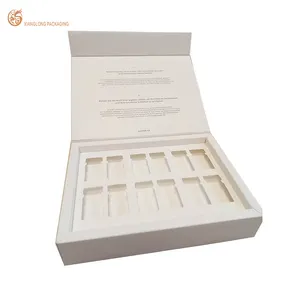 OEM Customized Printing Luxury Paper Tray Holder 12 Perfume Freeze-dried Powder Set Box Magnet Box