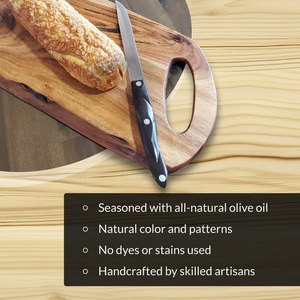 Tabla <span class=keywords><strong>de</strong></span> Cortar <span class=keywords><strong>de</strong></span> <span class=keywords><strong>Madera</strong></span> <span class=keywords><strong>de</strong></span> Acacia con Borde Natural y Asa Redonda, Ecológica, para Servir Charcutería, <span class=keywords><strong>Precio</strong></span> <span class=keywords><strong>de</strong></span> Fábrica - Product Image 4