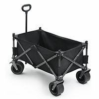 Chariot de plage pliable avec grandes roues pour le sable Wagon pliable robuste pour l'épicerie Wagon pliant pour le camping
