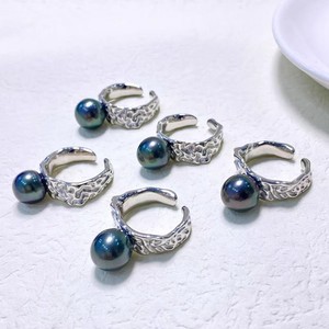 10637 S925 <b>Silver</b> Ring Holder Fashionable DIY Pearl Accessories for Women 8-12mm <b>Beads</b> Size 6mm and 8mm - Product Image 4
