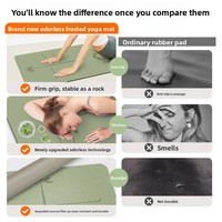 Geruchlose Matte PU-Yogamatte Rutschfest Verstärkt Verschleißfest 5mm Dick 183cm Lang für Sport Luxuriöse Bodennutzung