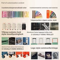 Valise vintage PC Spinner personnalisée avec serrure TSA, roues silencieuses à double rangée, compartiments multiples sur le devant, bagage cabine rigide pour affaires