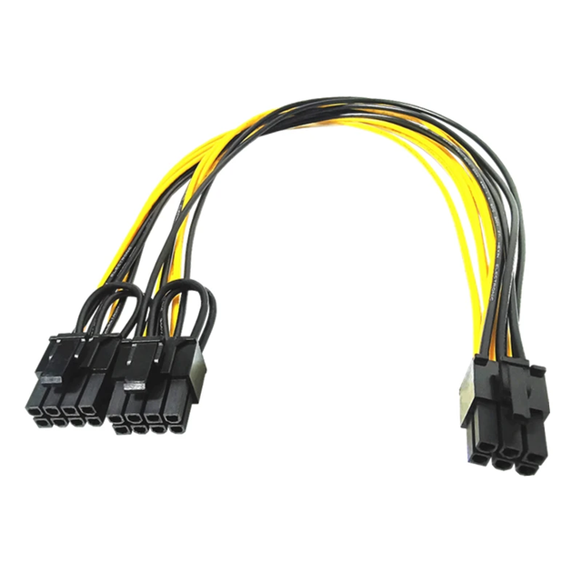 18AWG PCIe GPU Adapter Cable Multiple Sizes, 6Pin to Dual 8Pin 6+2Pin Power Cord for Desktop Graphics Cards