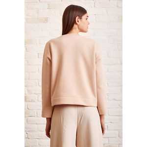 Sudadera Oversize de Cuello Redondo para Mujer, Tejida con Paja, Manga Regular - Product Image 1