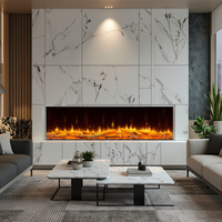 Cheminée Électrique Décorative Moderne à Flamme Multicolore, Chauffage Intégré, Métal, Télécommande Anglaise, Contrôle par Application, pour Usage Commercial – Ventes Flash