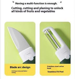 Pelador de Frutas y Verduras de Acero Inoxidable, Cuchillo para Cortar Frutas y Verduras, Herramienta de Cocina Duradera, Sostenible y Ambidiestra - Product Image 5