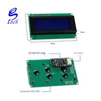 Pantalla LCD 2004A, Fuente de Alimentación de 5V, Interfaz IIC/I2C, Temperatura de Funcionamiento de -10~+60°C, Interfaz PH2.0