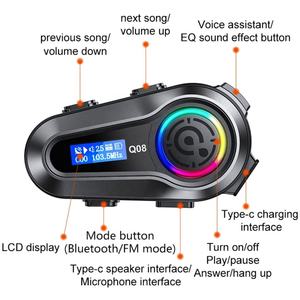 Casco de Motocicleta con Bluetooth y Walkie Talkie, Batería de 1000 mAh, Soporte Dividido para Auriculares, Ajuste de Fábrica, Gran Venta - Product Image 3