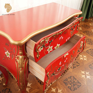 Đồ nội thất Trung Quốc cổ điển, đồ nội thất phòng khách, tủ gỗ màu đỏ, đồ trang trí nhà cửa, tủ đựng đồ có 2 ngăn kéo - Product Image 3