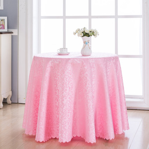Taplak meja hotel desain modern, taplak meja penutup meja jacquard kait tunggal bulat dekorasi pesta - Product Image 4