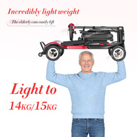 Scooter électrique tout-terrain pour personnes âgées et handicapées, siège large réglable, capacité de charge de 125 kg, poids léger de 14 kg, batterie 30 Ah, autonomie de 45 km