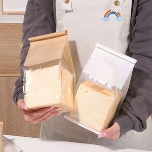 Túi giấy tám mặt với cửa sổ trong suốt để nướng thực phẩm nướng bánh mì Đường Đóng gói dây niêm phong - Product Image 2