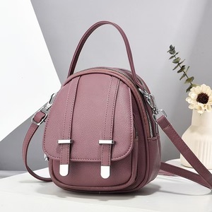 Mochila pequeña Vintage para mujer, bolso de hombro de cuero Pu suave, bolso cruzado multifunción, bolso informal para mujer - Product Image 1