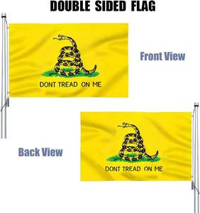 Dont Tread on Me Flag 3x5 Banderas de <span class=keywords><strong>Gadsden</strong></span> para exteriores Colores vibrantes resistentes Tea Party Sonajero Banderas de serpiente con 2 ojales de latón - Product Image 2