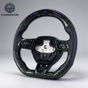 Volante Deportivo Personalizado de Fibra de Carbono y Cuero con LED para Baby Bull Gallardo Huracan - Product Image 2