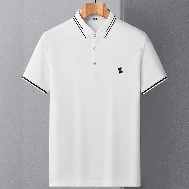 New Herren Hochwertige Light Business Casual Vielseitige Stickerei Kragen Kurzarm Custom ized POLO Shirt