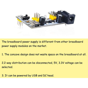 อัพเกรด K2 MB-102 โมดูลจ่ายไฟเบรดบอร์ด 3.3V/5V ใช้งานร่วมกับ MB102 เบรดบอร์ดสำหรับอาร์ดูโน่ ดีไอวาย - Product Image 3