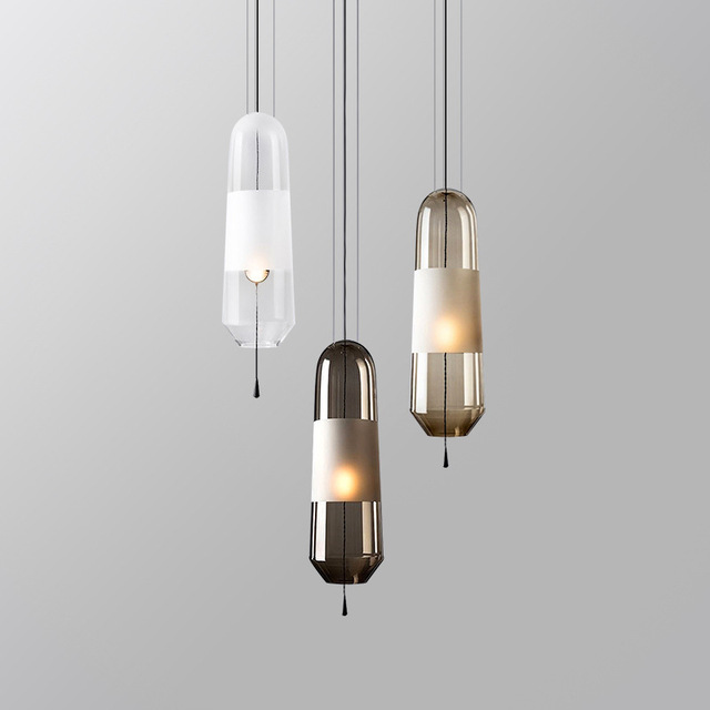 Simple Design Glass Pendant Light Bedroom Bedside Dining Room Hanging Lamps TV Background LED Decorative Pendant Lamps