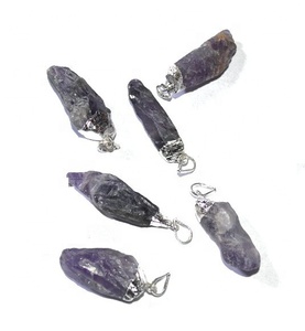 จี้อเมทิสต์ชุบเงินธรรมชาติ,จี้นำโชคแฟชั่น - Product Image 1