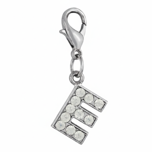 Ciondolo con lettera E in argento e cristallo per la creazione di gioielli e accessori - Product Image 2