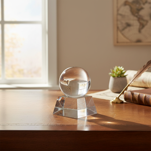 Sfera di Cristallo D80 mm con Base in Vetro per Esposizione Decorativa - Product Image 2
