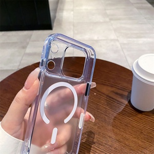 Funda Magnética para Teléfono con Botón Táctil Integrado, Transparente y Esmerilada, para iPhone 16 17 Pro Max, Carcasa Protectora de TPU y PC - Product Image 5