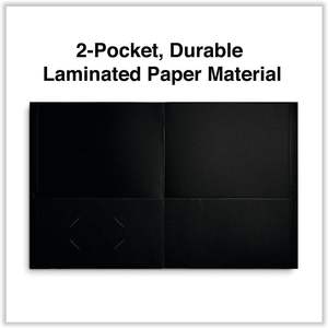 UNV56616 Universal 11 Pulgadas X 8.5 Pulgadas Portafolio Negro de Cuero Repujado con 2 Bolsillos, 25 Unidades por Caja, Accesorio para Carpeta de Archivos - Product Image 3