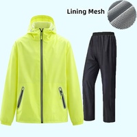 Veste de pluie intégrale ultra-fine, grande taille, en polyester, imperméable, coupe-vent, écologique, pour hommes et femmes, avec coutures thermosoudées