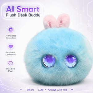 Peluche Coniglietto Kawaii All'Ingrosso, Giocattolo Rotondo Peloso con Occhi Scintillanti, Cinque Colori per Decorazione Camera da Letto e Ufficio - Product Image 2