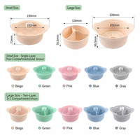 Bol vapeur en silicone pour micro-ondes à 3 compartiments, pot vapeur pour légumes avec couvercle et poignée