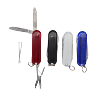 Porte-clés multifonctionnel promotionnel en acier inoxydable avec logo personnalisé, style sportif, couteau pliant intégré pour mousquetons