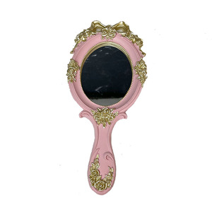 Oval Shape Handle <strong>Mirror</strong> Rose Flower Carved Handicraft <strong>Rococo</strong> Princess Style Makeup <strong>Mirrors</strong> European Cosmetic Handheld <strong>Mirror</strong> - Product Image 6
