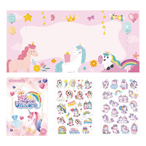 Venta al por mayor DIY escena stickern unicon <span class=keywords><strong>bestia</strong></span> disfraz rompecabezas <span class=keywords><strong>libro</strong></span> de pegatinas para niños - Product Image 3