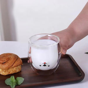 Taza <span class=keywords><strong>de</strong></span> vidrio <span class=keywords><strong>de</strong></span> doble pared, vaso <span class=keywords><strong>de</strong></span> doble pared con forma <span class=keywords><strong>de</strong></span> Animal, Gato pato, <span class=keywords><strong>oso</strong></span> <span class=keywords><strong>blanco</strong></span>, <span class=keywords><strong>café</strong></span>, gran oferta - Product Image 4