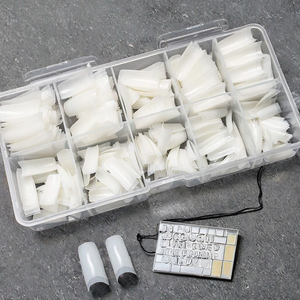 Faux ongles français 500 pièces blancs transparents en ABS, capsules d'extension longues en acrylique pour extension complète, pour DIY et salon de manucure - Product Image 2