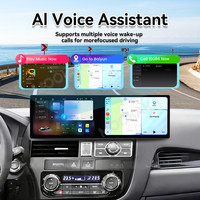 Autoradio MOOKAKA double écran tactile QLED 10,1 pouces Android 15 pour Mitsubishi Outlander 2014-2022 avec GPS et CarPlay, lecteur vidéo automobile