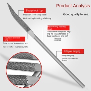 Lima de Mano de Acero al Carburo Curvada de Forma Especial, Lima Industrial Dura de Arkansas, Lima Pequeña Profesional Surtida para Desbarbar Madera - Product Image 3