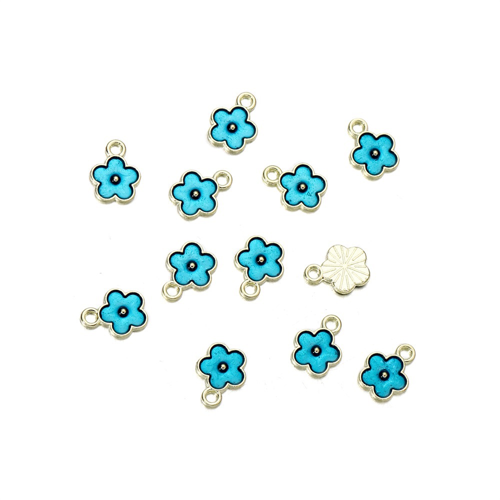 Pendentif petite fleur, bleu (10pcs)