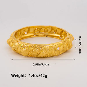 สร้อยข้อมือแฟชั่นแบบเปิดปรับได้24K ชุบทองกลางตะวันออกซาอุดิดูไบไนจีเรียเครื่องประดับกำไลข้อมือ - Product Image 6