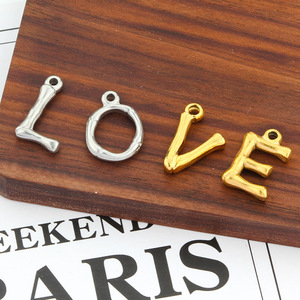 Thép không gỉ ABC Thư/Bảng chữ cái A-Z thư tự làm quyến rũ Mặt dây chuyền hạt lỏng đặt cho phát hiện đồ trang sức - Product Image 6