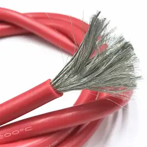 200c Hoge Temperatuur Flexibele Siliconen Kabel 2awg 3awg 4awg 5awg 6awg 7awg Avondmaal Zachte Siliconendraad 0,08ts Vertind Koperdraad