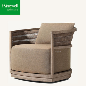 Juego de muebles de teca para exteriores, muebles de <span class=keywords><strong>exterior</strong></span>, jardín, juego de sofás giratorios de 1 plaza, muebles de ocio de lujo para exteriores, <span class=keywords><strong>madera</strong></span> moderna - Product Image 2